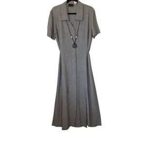 Vintage Miss Scarlett Black and White Houndstooth Midi Dress With Necklace Sz 10